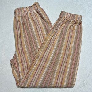 NWT Aeropostale Orange and Pink Striped Linen Pants H4